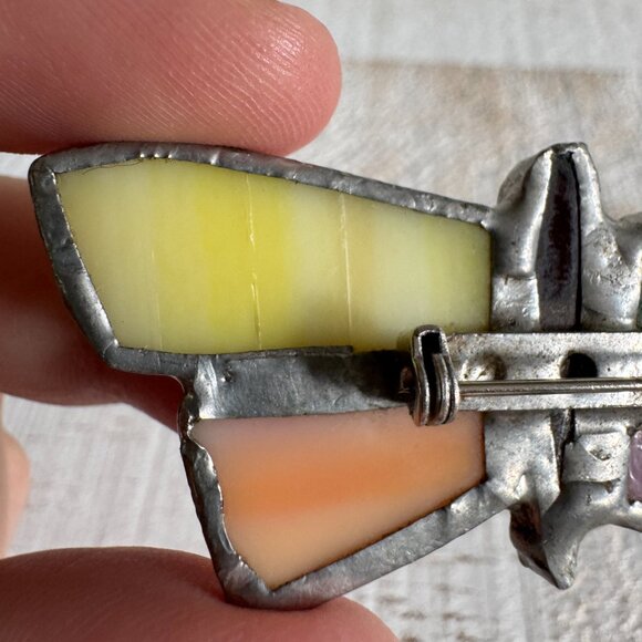 Small Stained Glass Butterfly Brooch - Picture 7 of 10